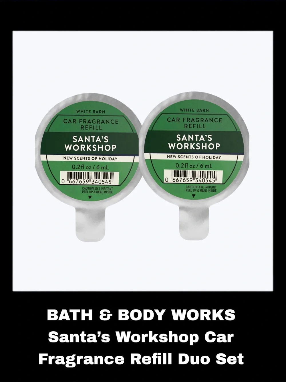BATH & BODY WORKS Santa’s Workshop Car Fragrance Refill Duo Set